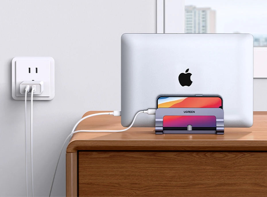 Adjustable Dual Slot Vertical Laptop Stand