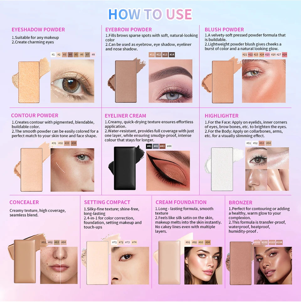 Waterproof Magnetic Eyeshadow Palette Refill