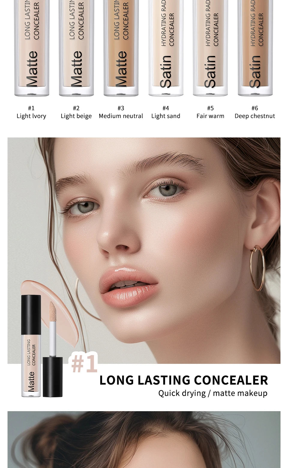 Full Coverage Matte Liquid Concealer for All Skin Types