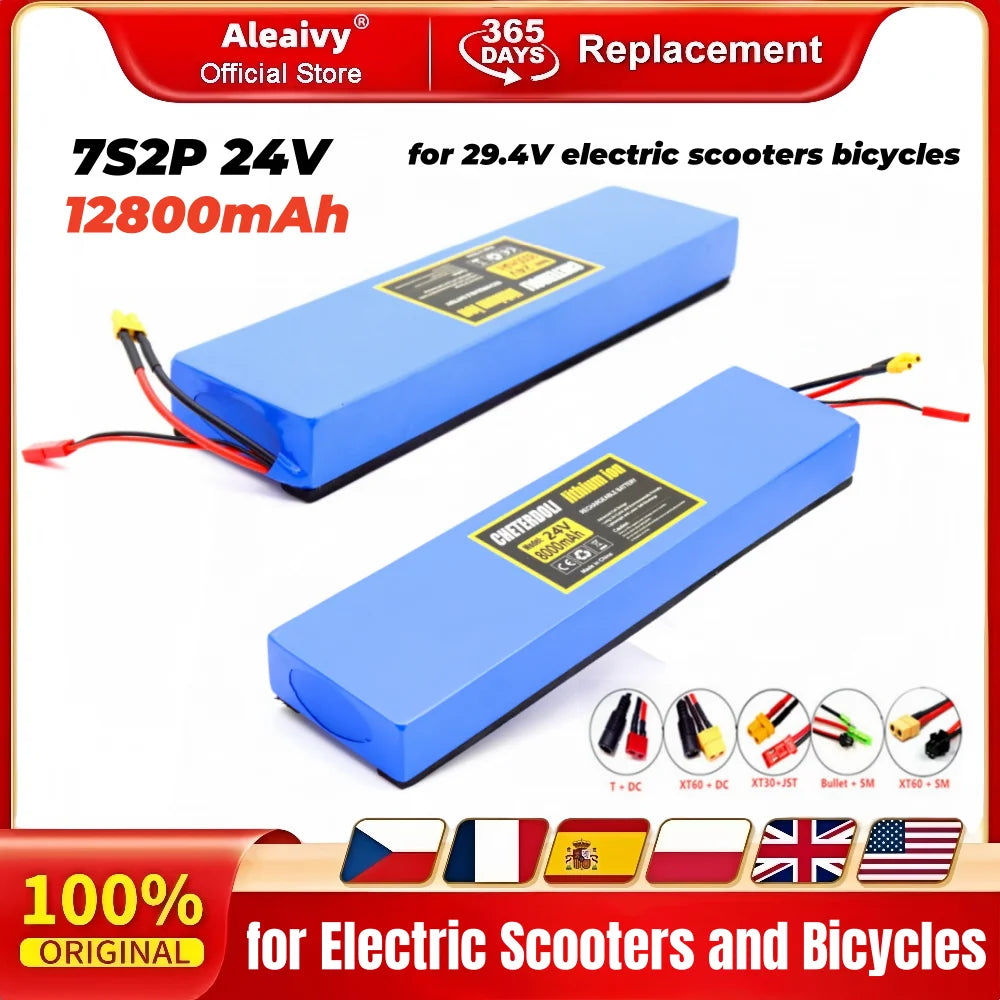 24V 12.8Ah Li-ion Battery for Electric Scooters and Bicycles