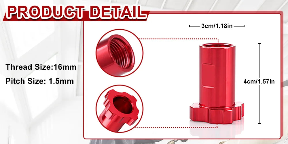 Spray Gun Cup Adapter 16mm Thread 1.5mm Pitch - 9