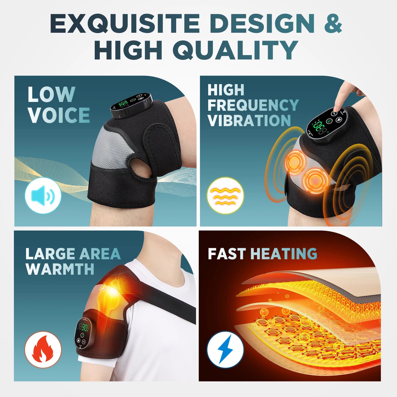 Heated Vibration Knee Massager Wrap for Joint Pain Relief - 11