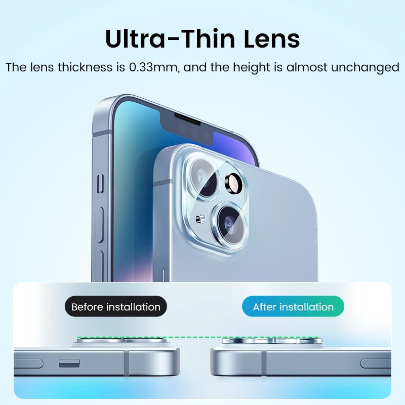 Tempered Glass Camera Lens Protector for iPhone 13-15 Series