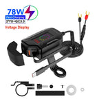 Motorcycle 100W Bidirectional USB Charger with Voltmeter and Switch