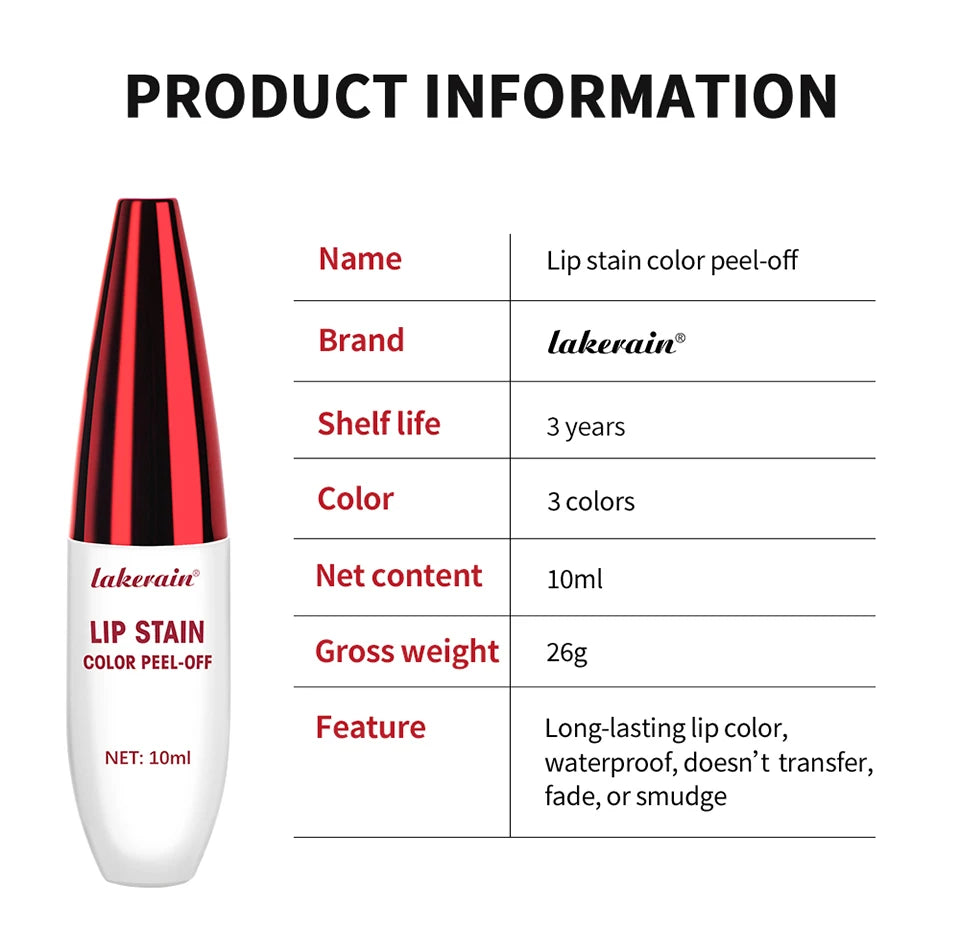 Waterproof Peel-Off Lip Stain Tint