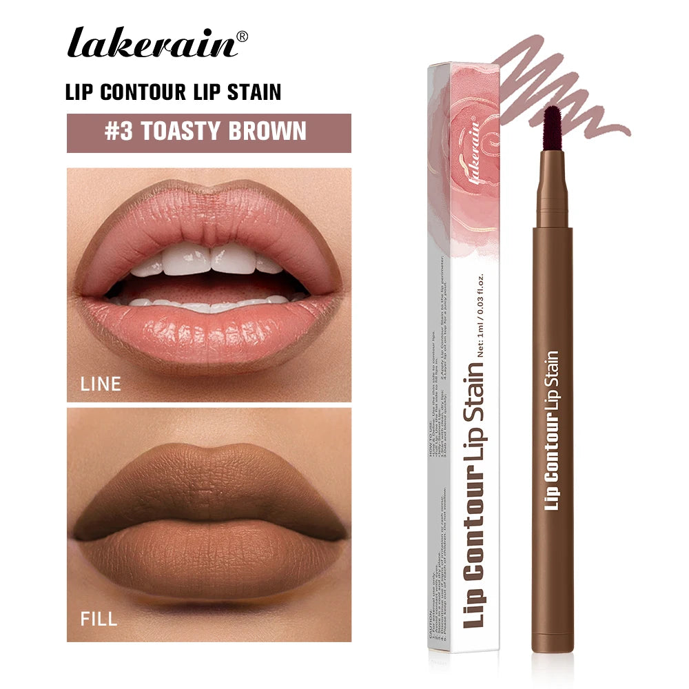 Dual-Sided Long-Lasting Waterproof Lip Stain and Liner Pen