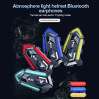 Bluetooth 5.3 Motorcycle Helmet Headset with RGB Lighting