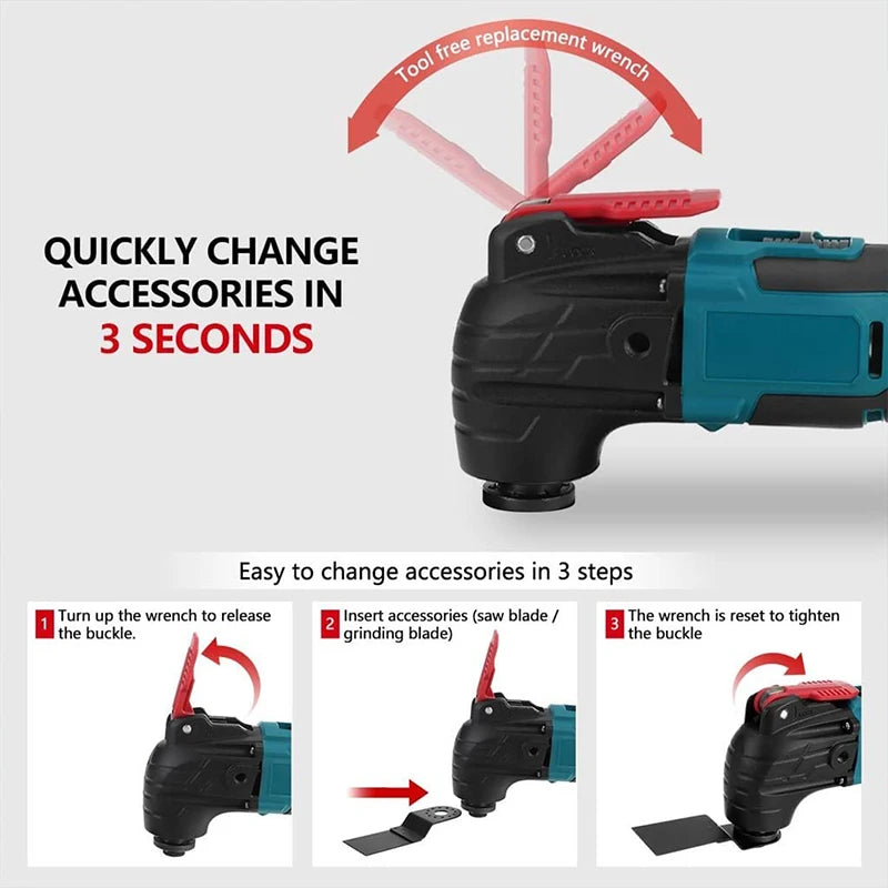 Cordless Oscillating Multi-Tool for Woodworking and Home DIY - 3