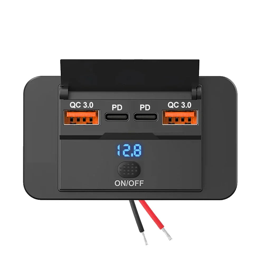 3 or 4 Port USB PD and QC3.0 Fast Charging Socket with LED Display