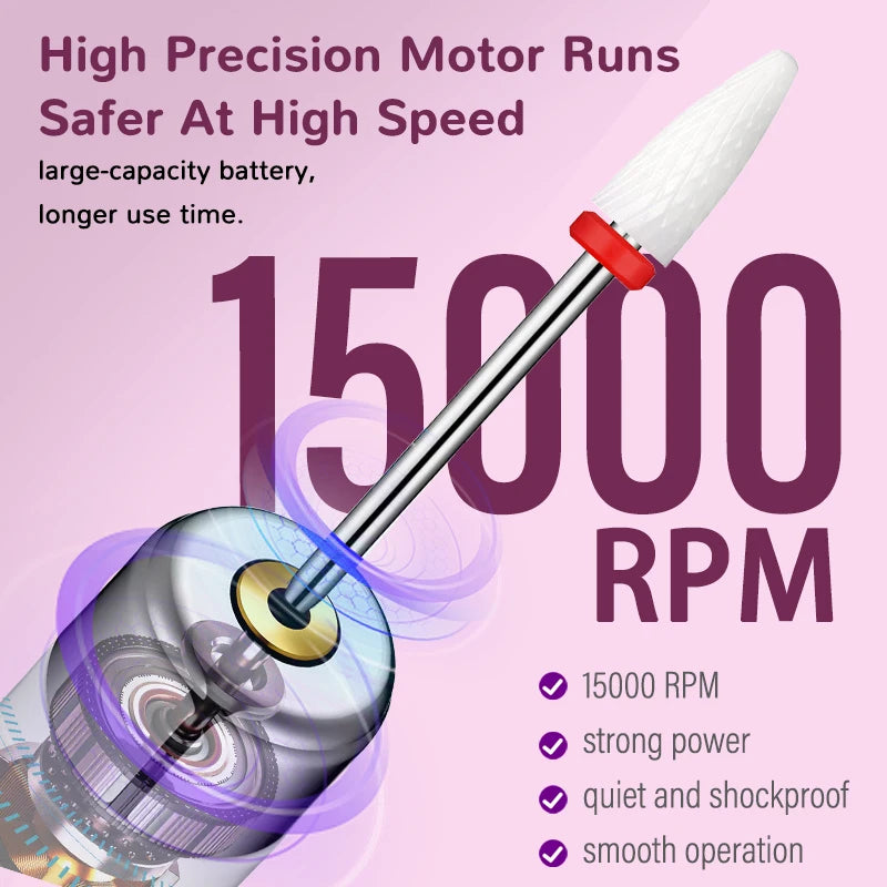 Rechargeable Electric Nail Drill for Manicure and Pedicure
