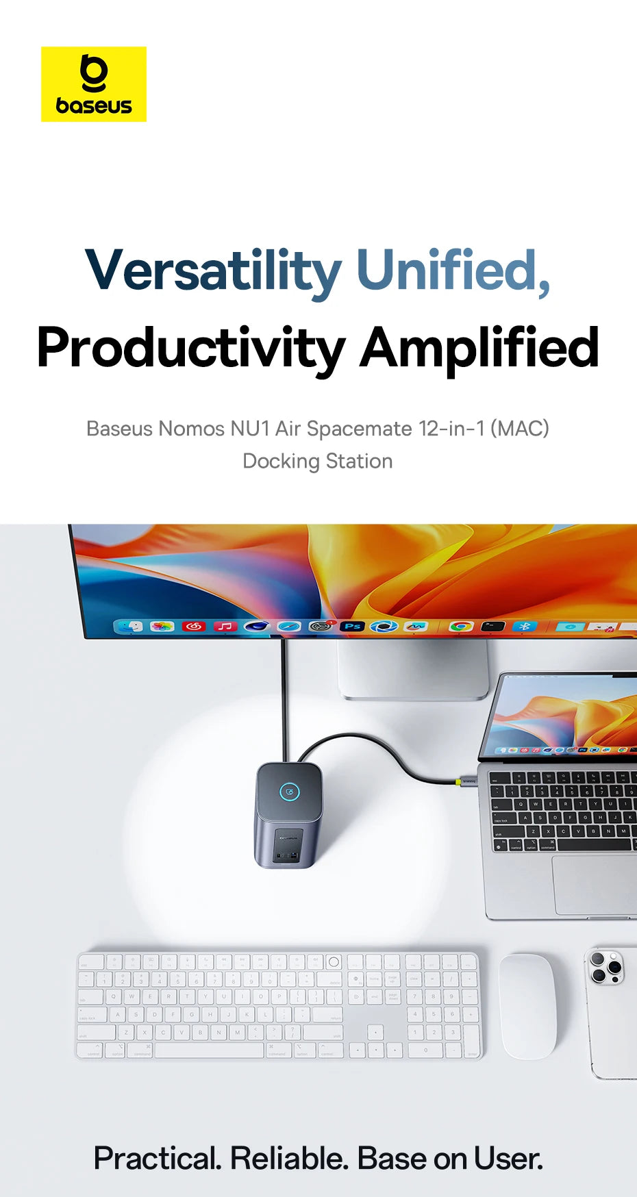 12-in-1 USB-C Docking Station for MacBook and Windows Laptops - 10