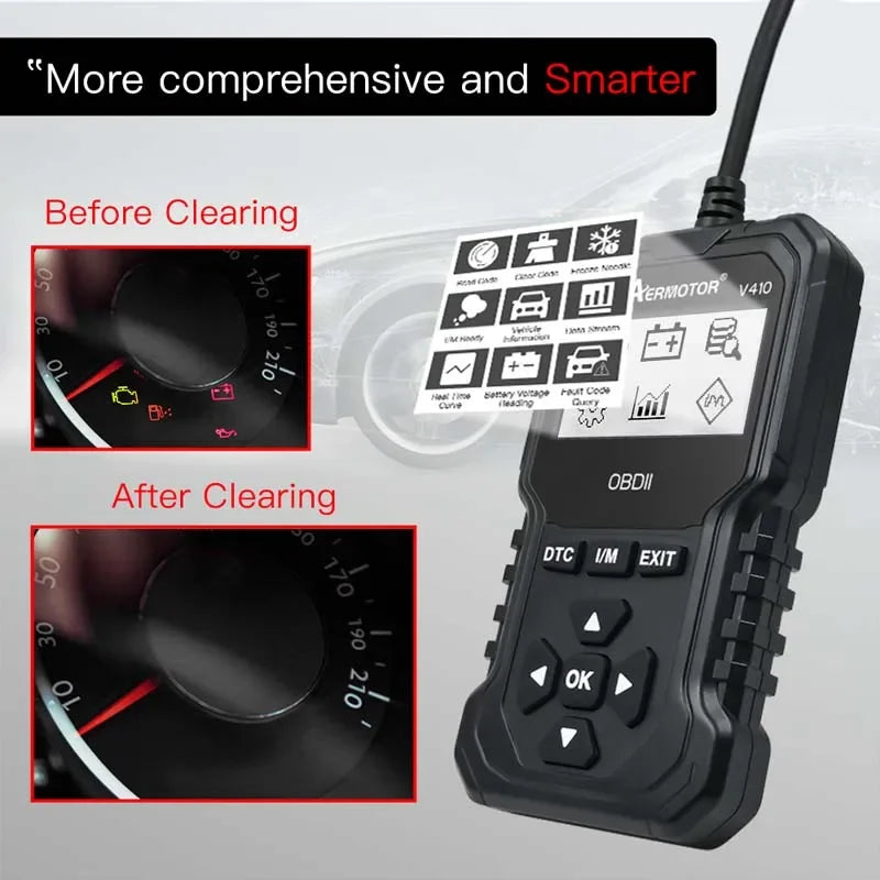 OBD2 Engine Fault Code Reader Diagnostic Scanner for 12V Vehicles