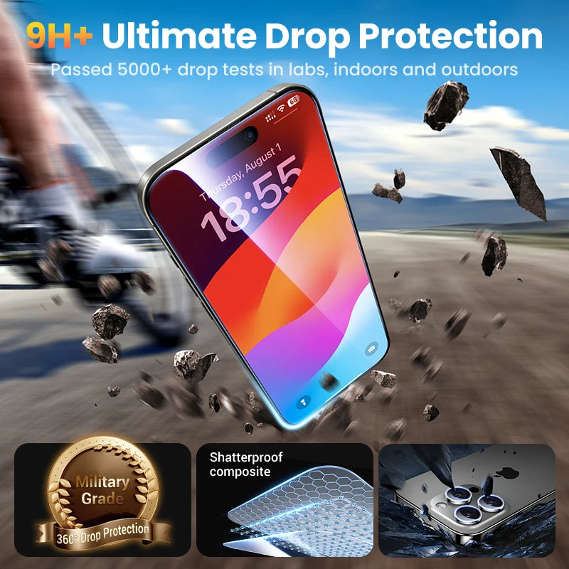Tempered Glass Screen Protector for iPhone 16 Series - 3