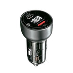 60W Dual Port USB Car Charger with PD QC3.0 Voltmeter and Ambient Light