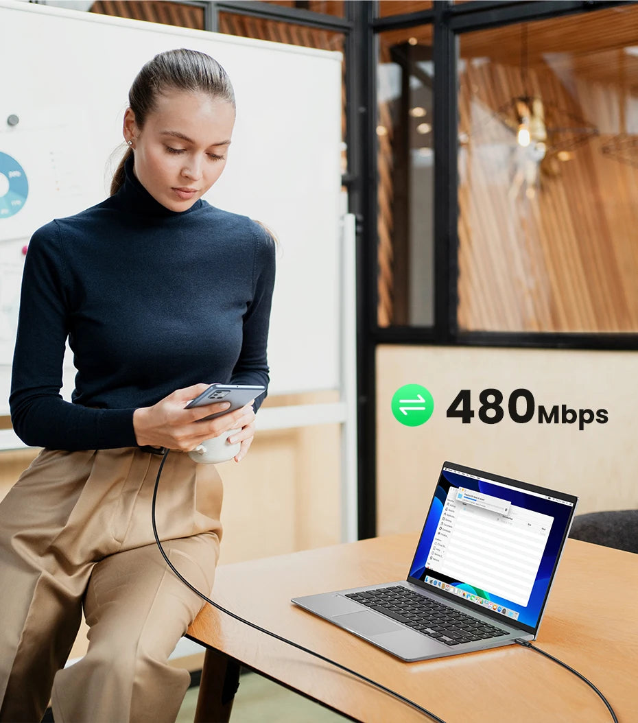 100W USB-C to USB-C Fast Charging and Data Sync Cable - 13