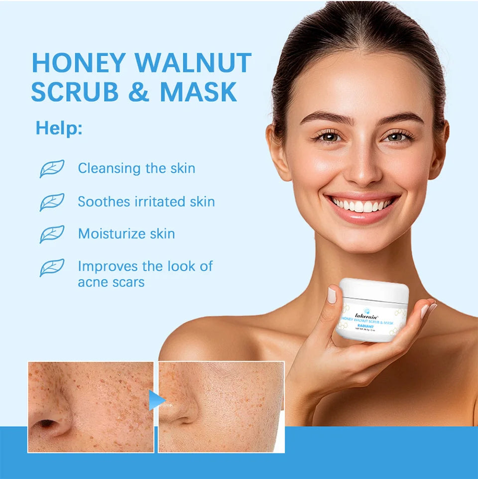 Honey Walnut Facial Exfoliating Scrub and Face Mask