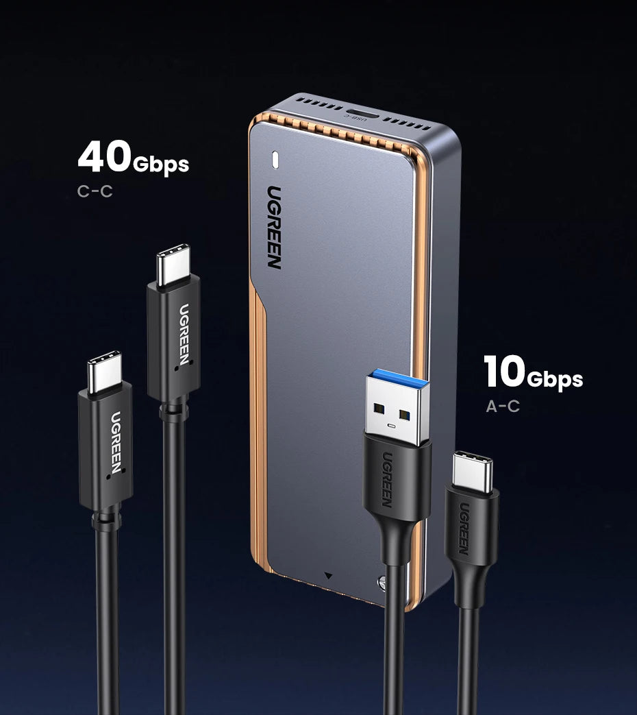 40Gbps USB4 NVMe M.2 SSD Enclosure with Cooling System