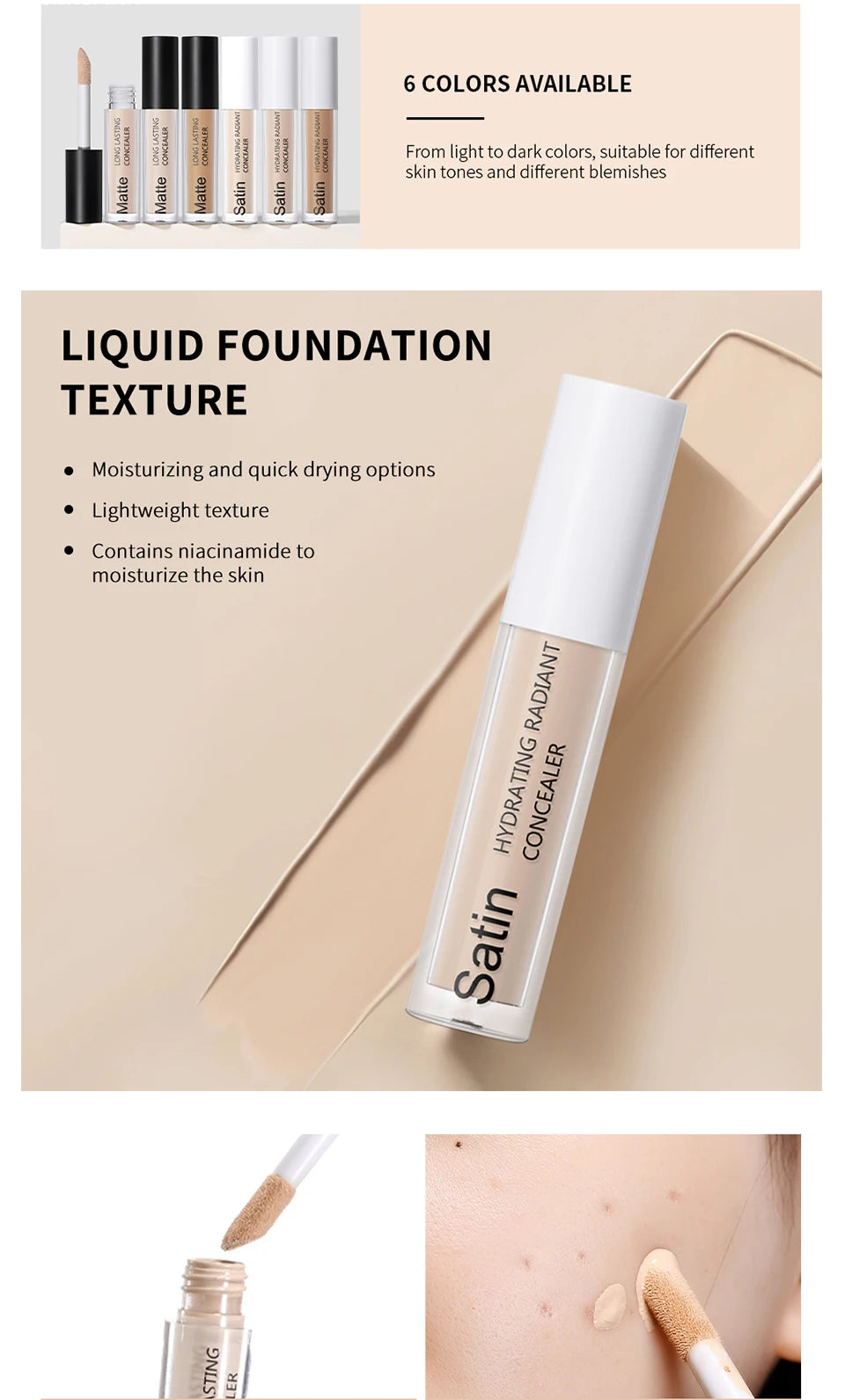 Full Coverage Matte Liquid Concealer for All Skin Types - 13