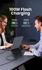 100W USB-C Fast Charging Cable for Laptops and Smartphones