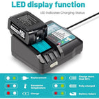 Fast 14.4V-18V Lithium Battery Charger with LED Display and USB Port