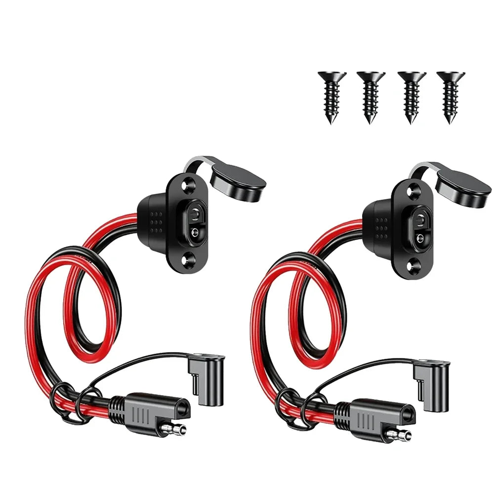 SAE Power Extension Cable with Panel Mount Female Socket