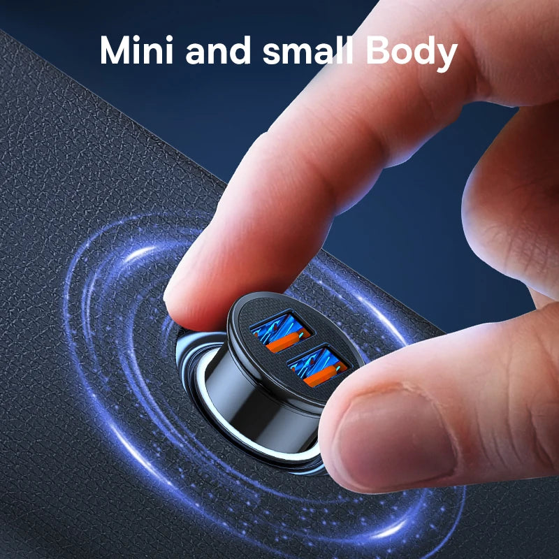 30W Dual Port Fast Car Charger USB and Type-C - 5