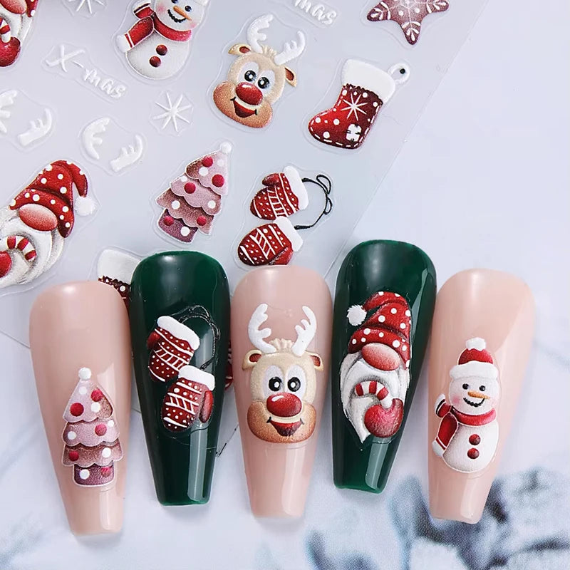 Christmas Cartoon Nail Art Stickers - 6