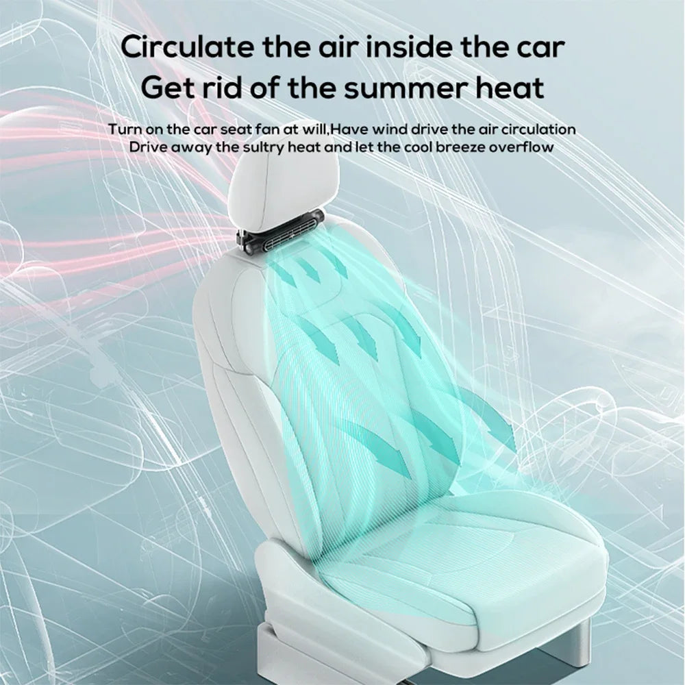 3 Speed Rechargeable Car Seat Cooling Fan with 3000mAh Battery