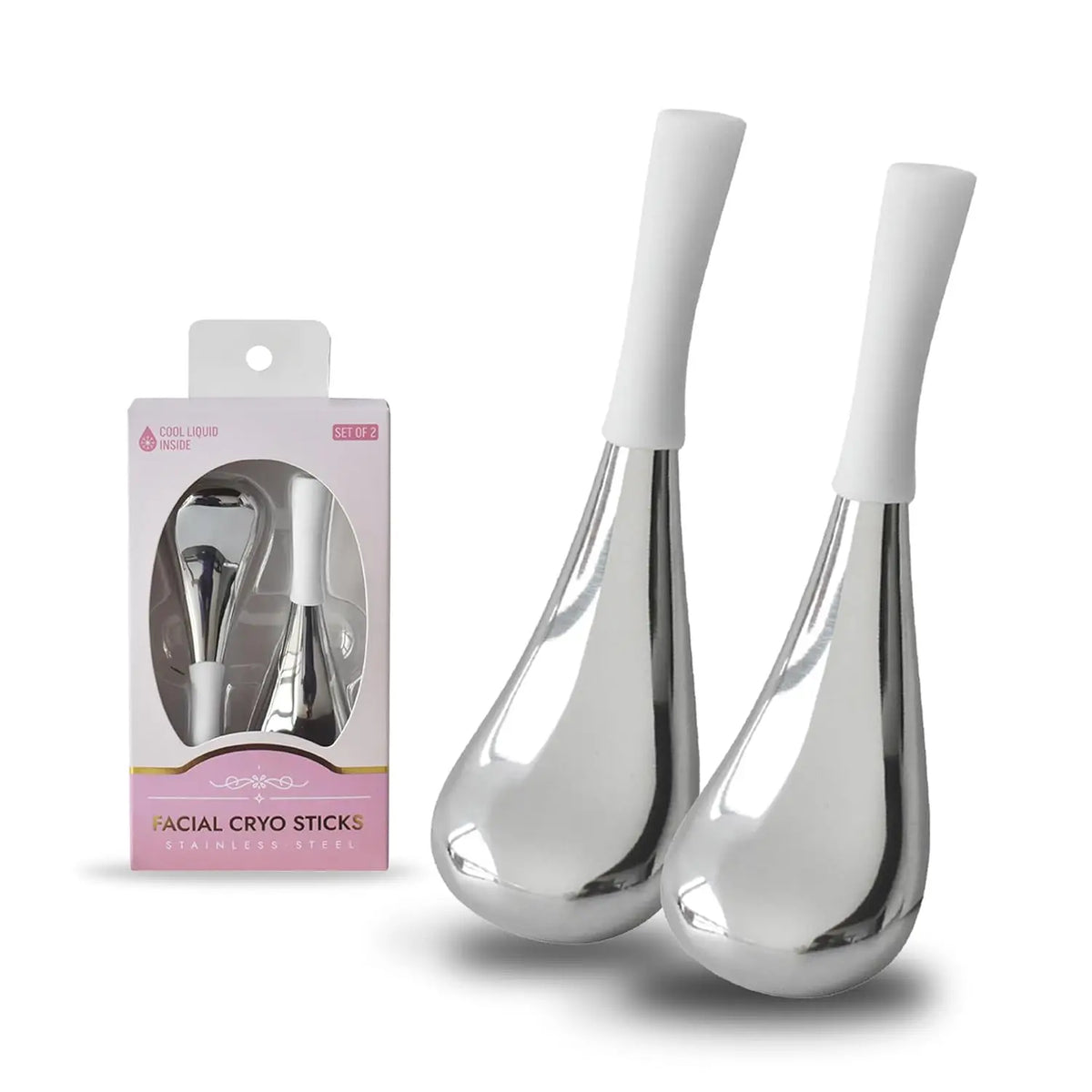 Stainless Steel Facial Cryo Sticks for Skin Puffiness and Massage
