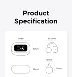 Open-Ear Wireless Bluetooth 5.4 Earbuds with Smart LCD Case