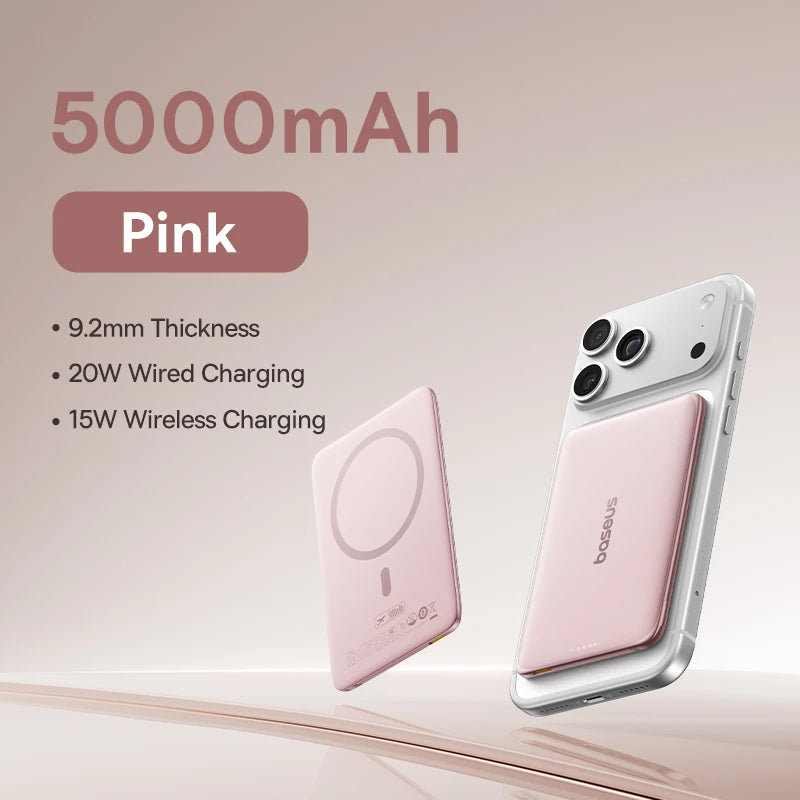 5000mAh Magnetic Wireless Power Bank for Smartphone Fast Charging - 30