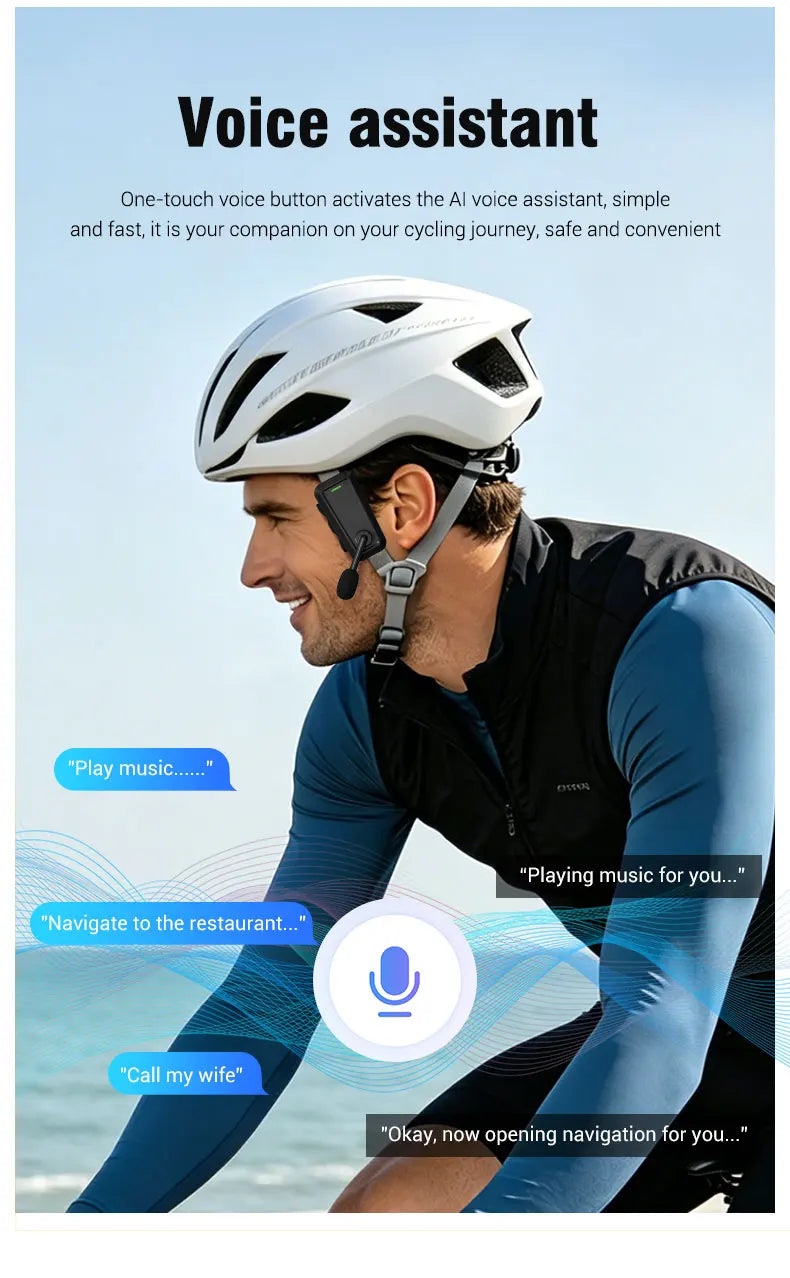 Bluetooth 6.0 Motorcycle Helmet Intercom Headset