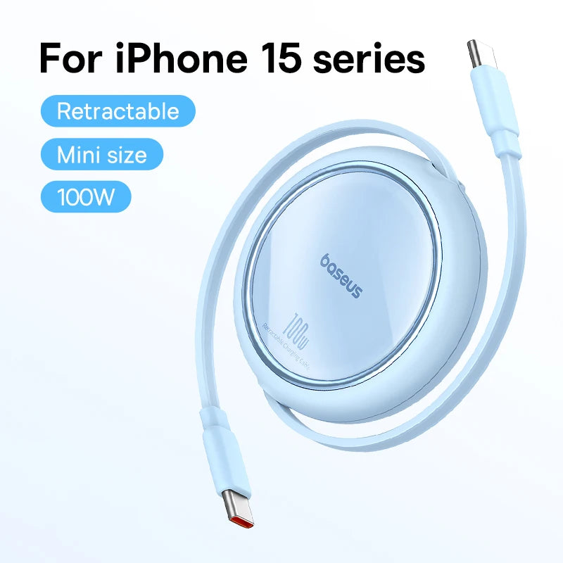 100W Fast Charging Retractable USB-C to USB-C Cable