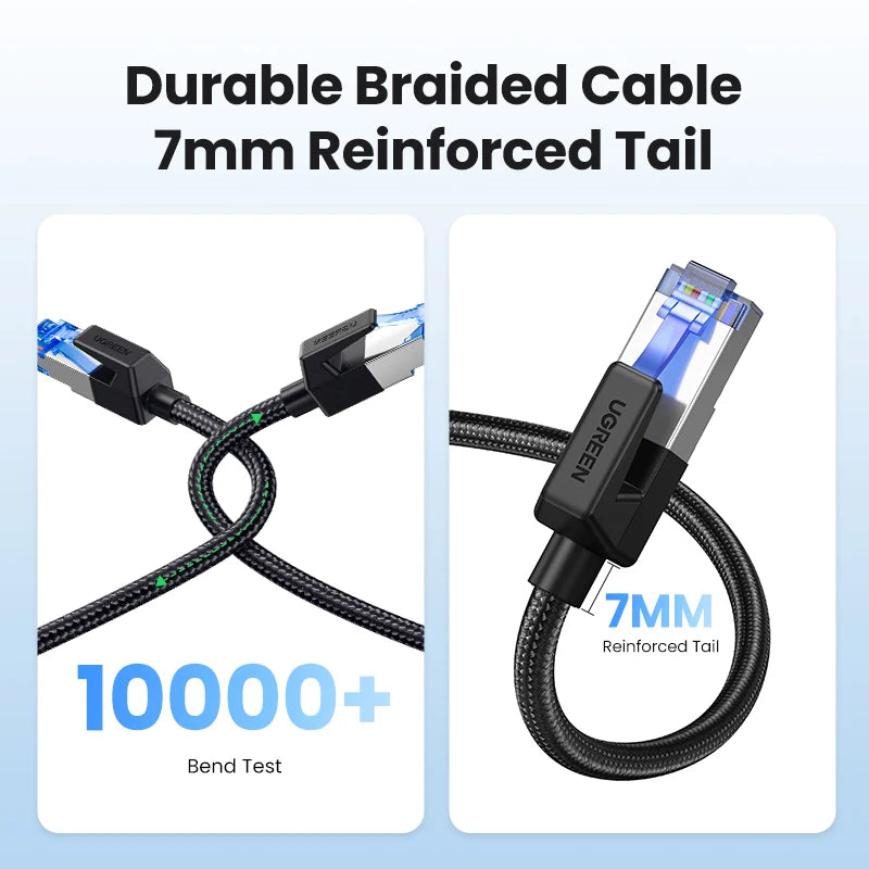 Cat 8 Ethernet Cable 40Gbps High-Speed Braided LAN Cord