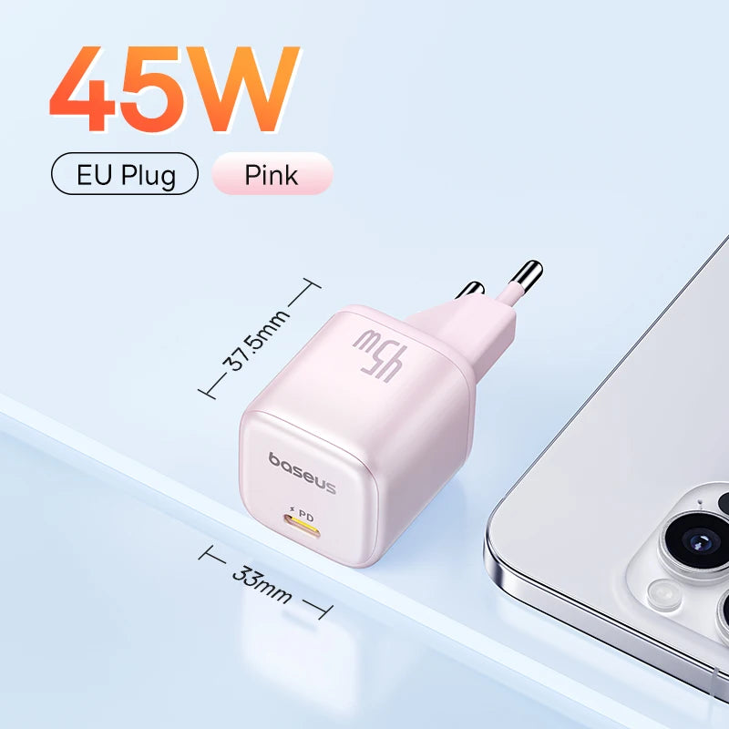 45W GaN Fast USB-C Wall Charger for Smartphones and Tablets
