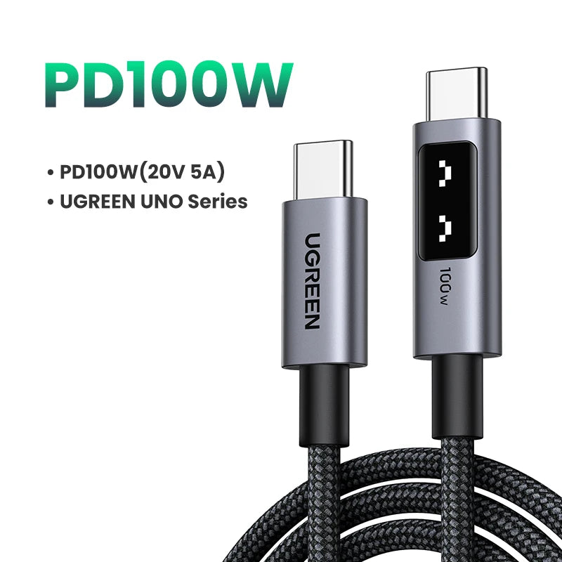 100W USB-C Fast Charging Cable with LED Emoji Display - 18