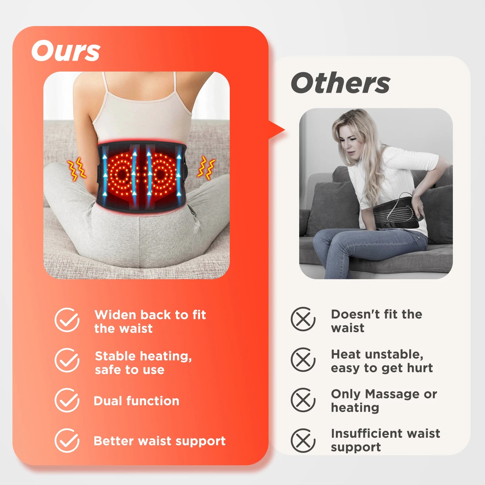 Heated Vibration Lower Back Massage Belt - 8