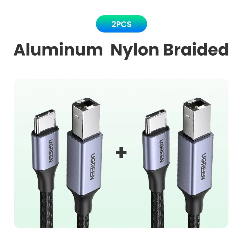 USB-C to USB-B 2.0 Printer and Scanner Cable