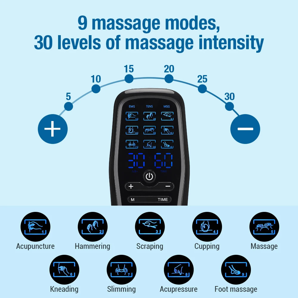 Portable Electric TENS EMS Body and Neck Muscle Massager