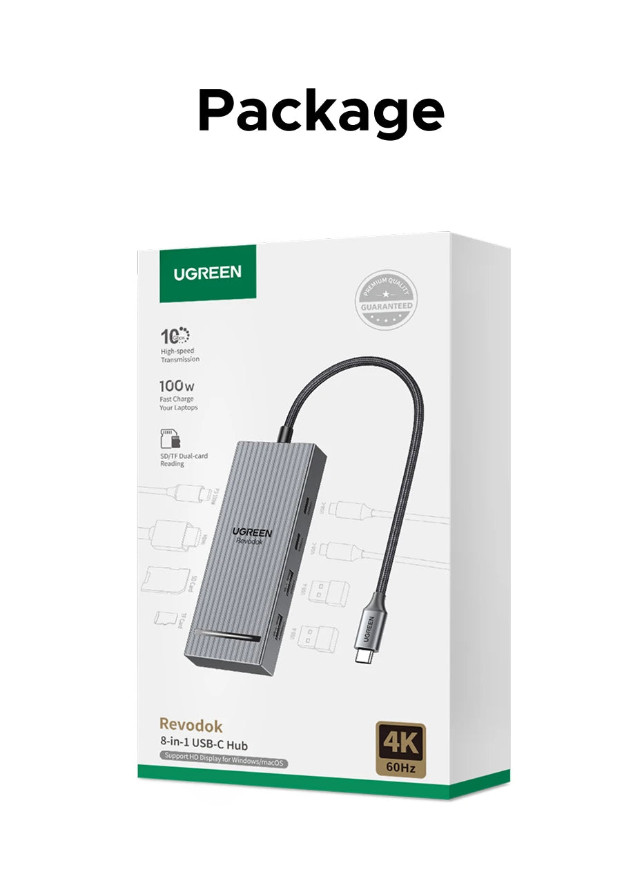 8-in-1 USB-C Hub with 4K 60Hz HDMI and 100W PD Charging