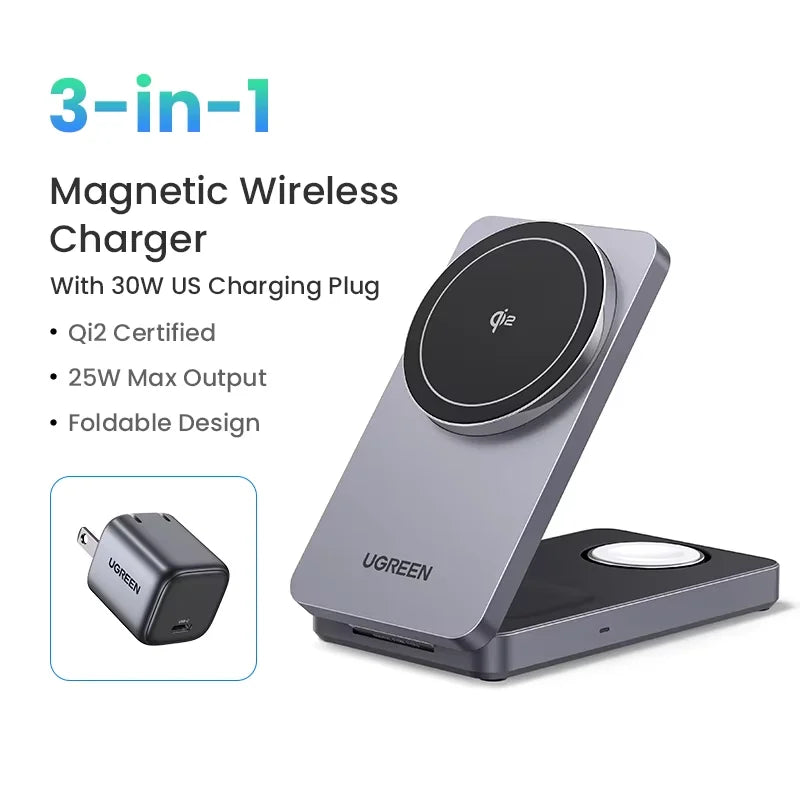 3-in-1 Magnetic Wireless Charging Stand for iPhone and Apple Watch - 27