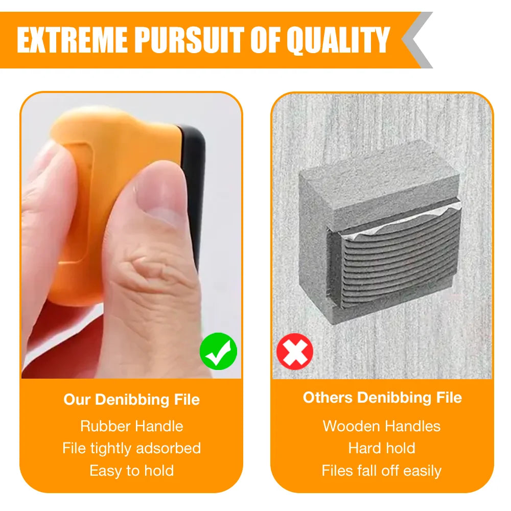 Manual Denibbing File for Paint Imperfection Removal - 3