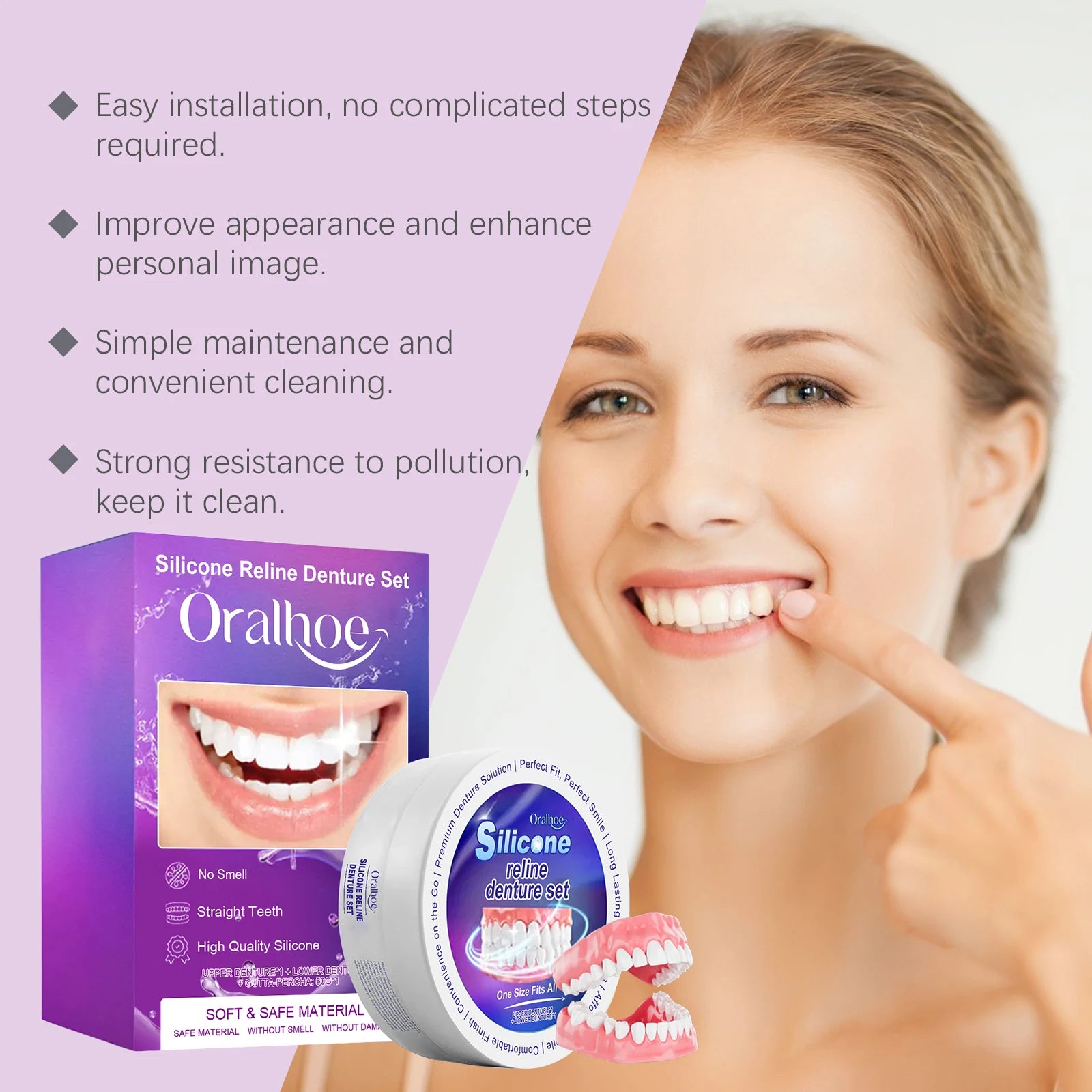 Silicone Reline Denture Set for Comfortable Fit and Natural Smile - 6