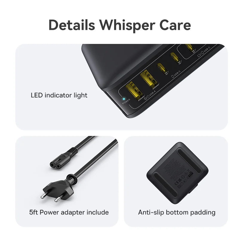 120W GaN Desktop Fast Charger for Laptops and Smartphones