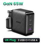 100W 4-Port GaN Fast Wall Charger with UK Plug