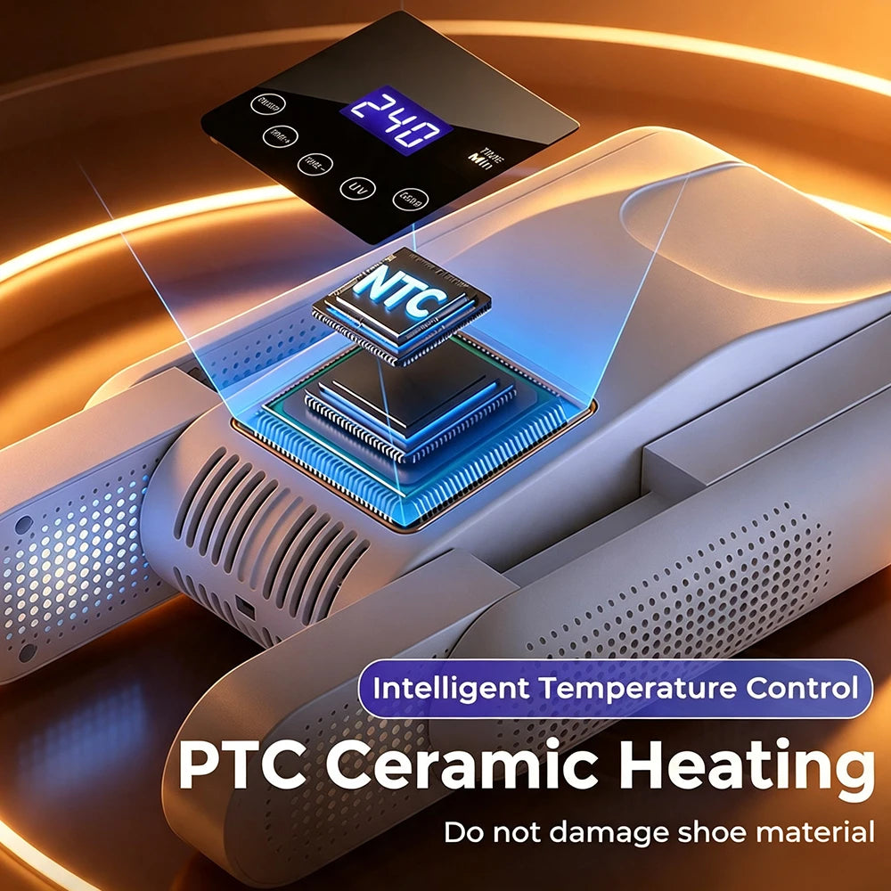 Foldable 4-Tube Electric Shoe and Boot Dryer with UV Sterilization