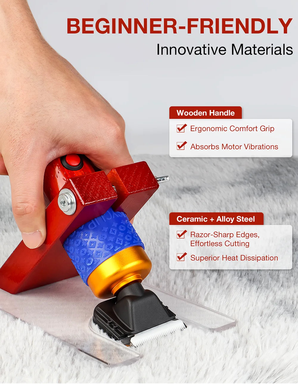 200W Electric Carpet Tufting Trimmer and Pet Grooming Clipper