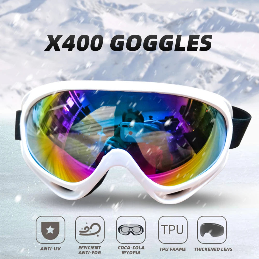 Unisex Windproof Anti Glare Motorcycle Riding and Ski Goggles
