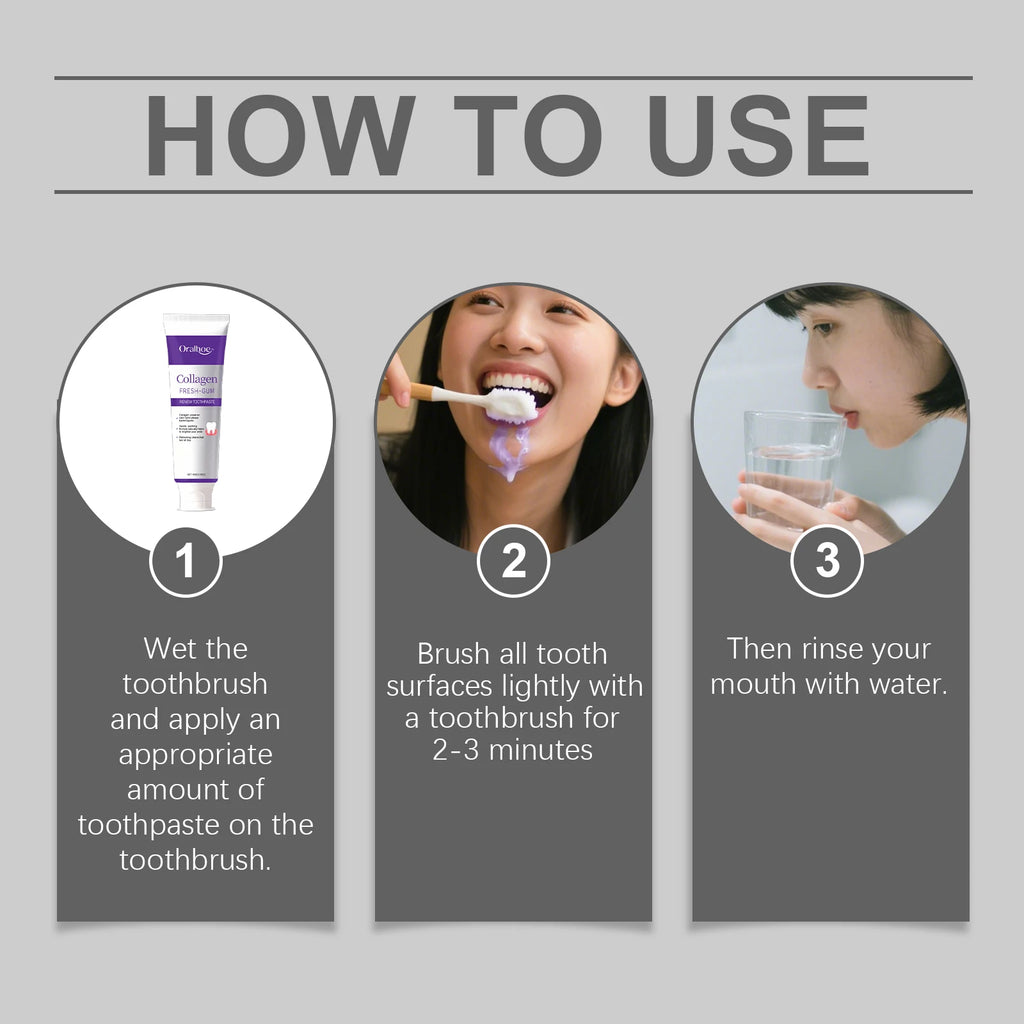 Collagen Whitening Toothpaste for Fresh Breath and Gum Care