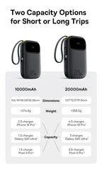 22.5W Fast Charging Power Bank with Built-in Cables